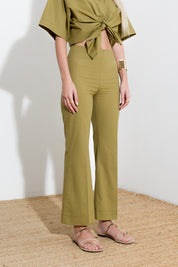 Pantalone a trombetta in cotone
