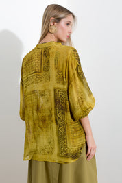 Blusa in georgette stampa bandana