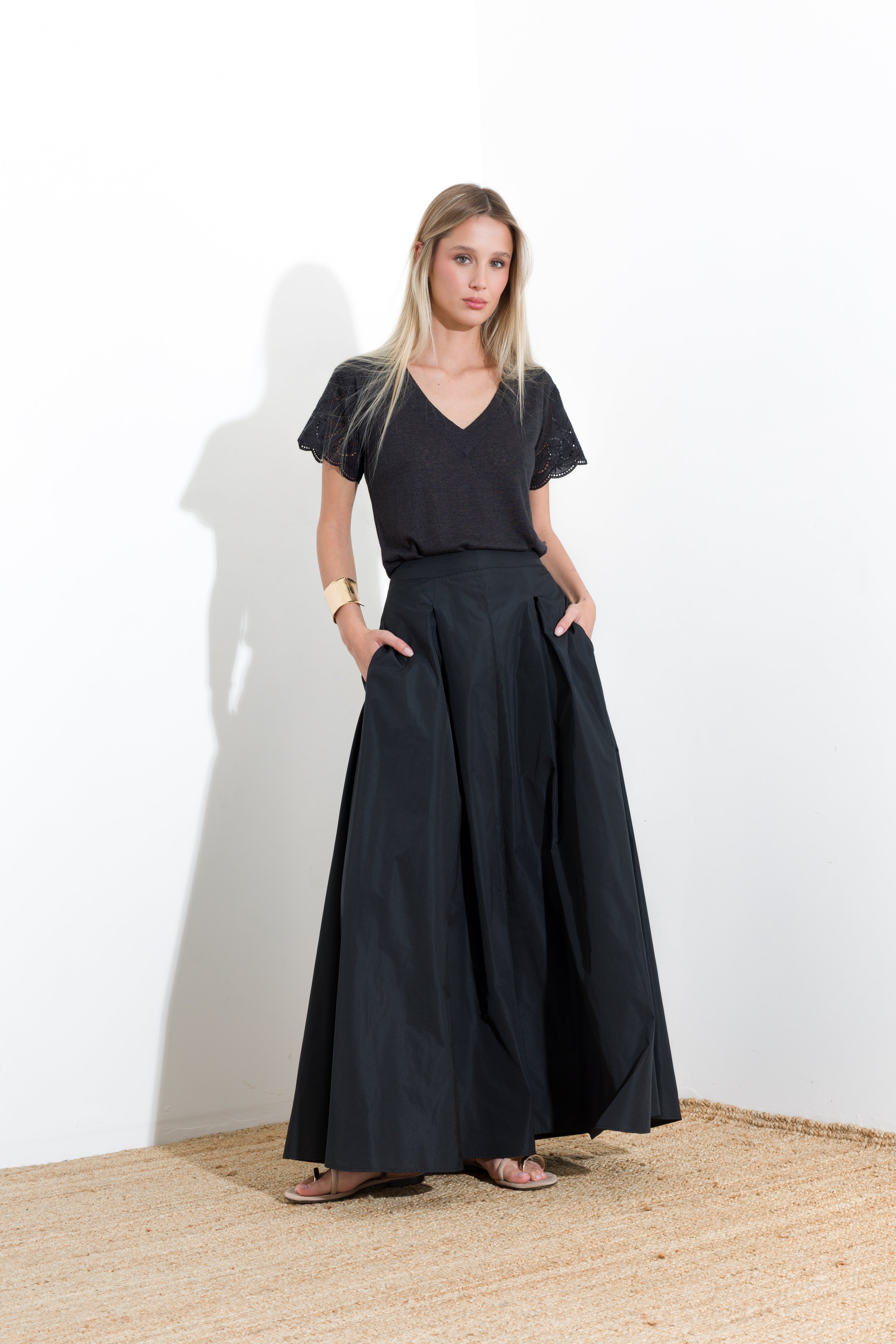 Slub viscose T-shirt