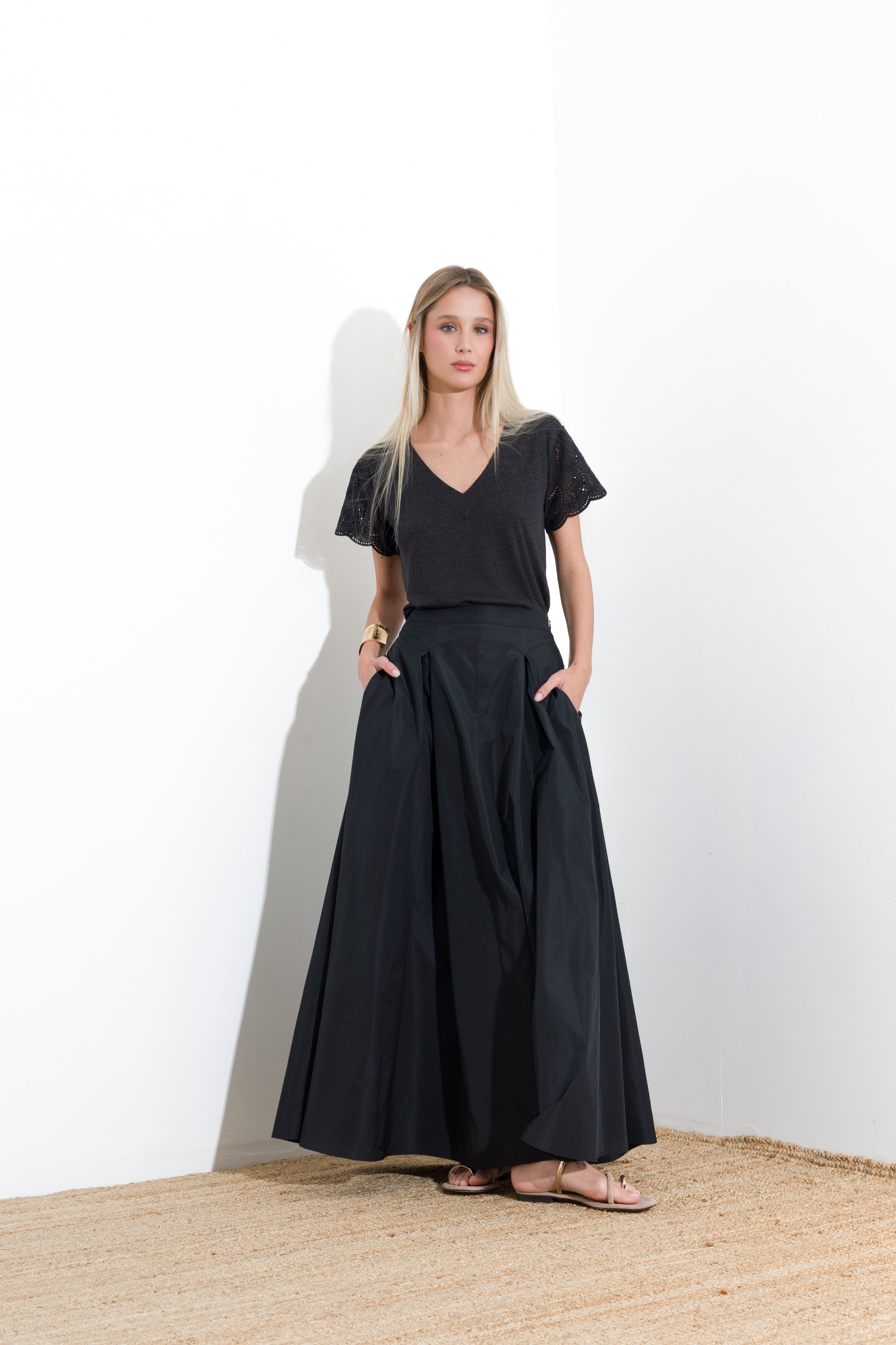 Slub viscose T-shirt