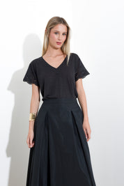 Slub viscose T-shirt