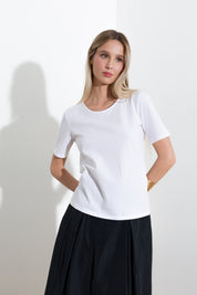 T-shirt in cotone con micro catena
