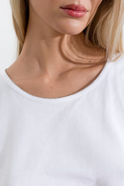 T-shirt in cotone con micro catena