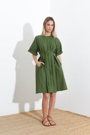 Short cotton poplin dress