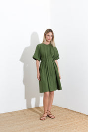 Short cotton poplin dress