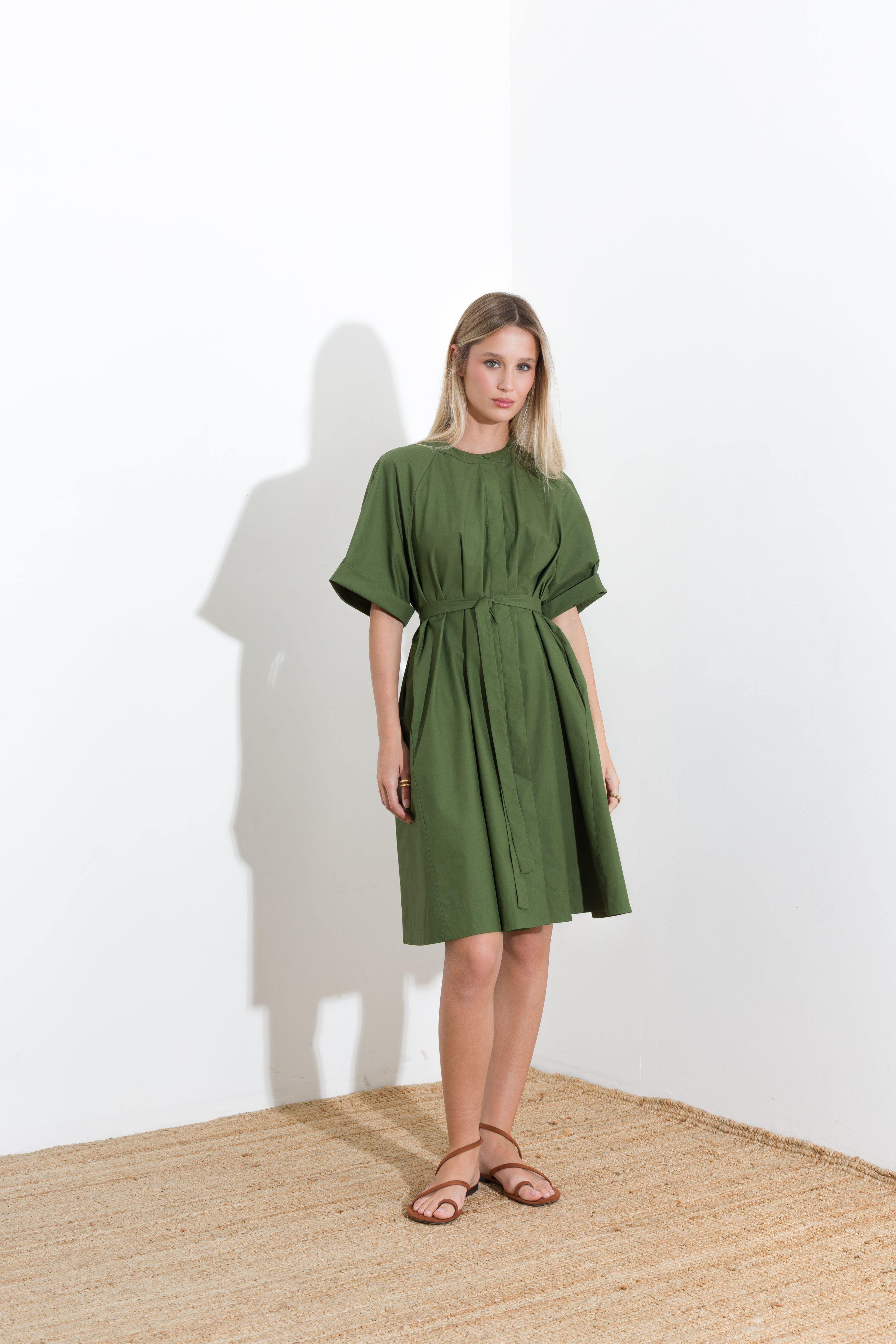 Short cotton poplin dress