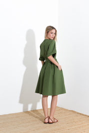 Short cotton poplin dress