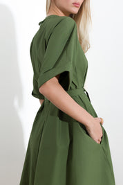 Short cotton poplin dress
