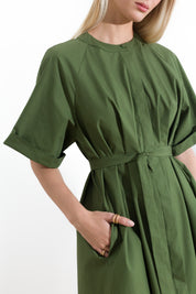 Short cotton poplin dress