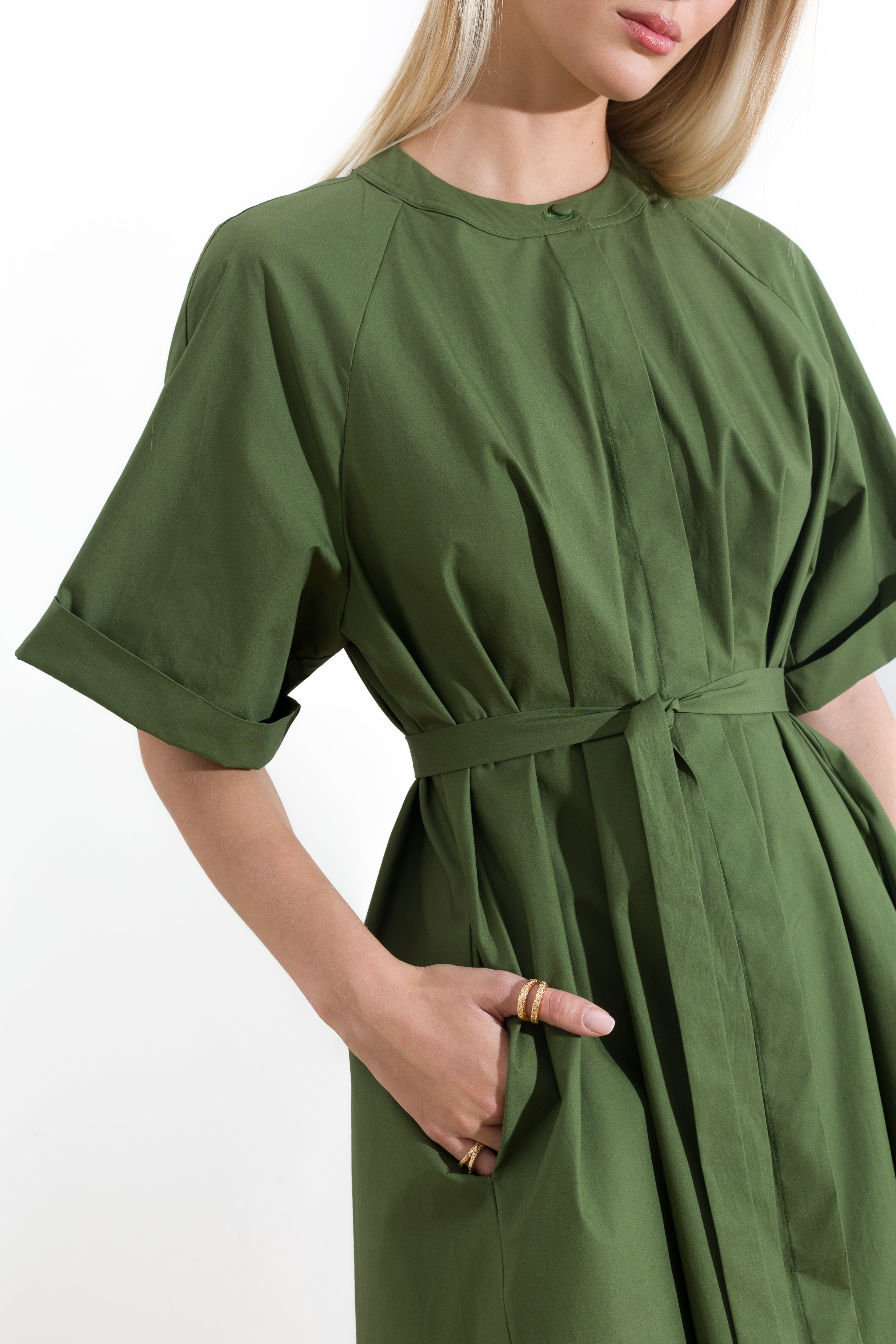 Short cotton poplin dress