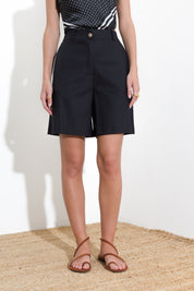 Bermuda shorts in linen and viscose