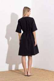 Short cotton poplin dress