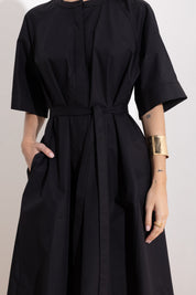 Short cotton poplin dress