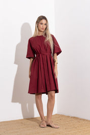 Short cotton poplin dress