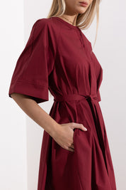 Short cotton poplin dress