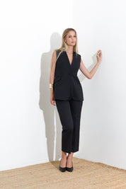 Straight leg cotton trousers