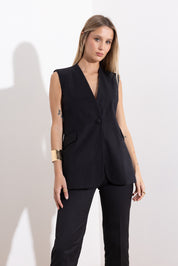 Sleeveless cotton jacket