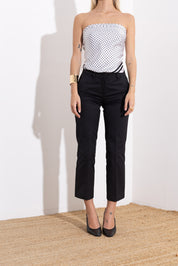 Straight leg cotton trousers