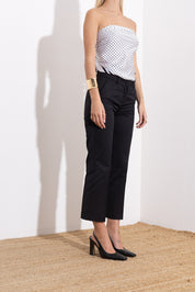 Straight leg cotton trousers