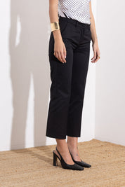 Straight leg cotton trousers