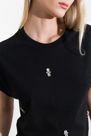T-shirt in jersy di cotone con applicazioni - Compagnia Italiana