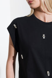 T-shirt in jersy di cotone con applicazioni - Compagnia Italiana