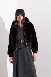 Bomber Corto in ecopelliccia.