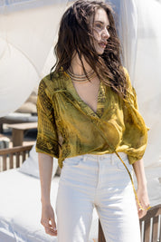 Blusa in georgette stampa bandana