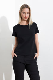 T-shirt collo in maglia e micro paillettes - Compagnia Italiana