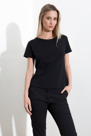 T-shirt collo in maglia e micro paillettes - Compagnia Italiana