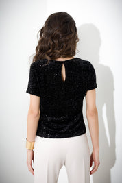 Top in velluto paillettes