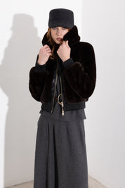 Bomber Corto in ecopelliccia.