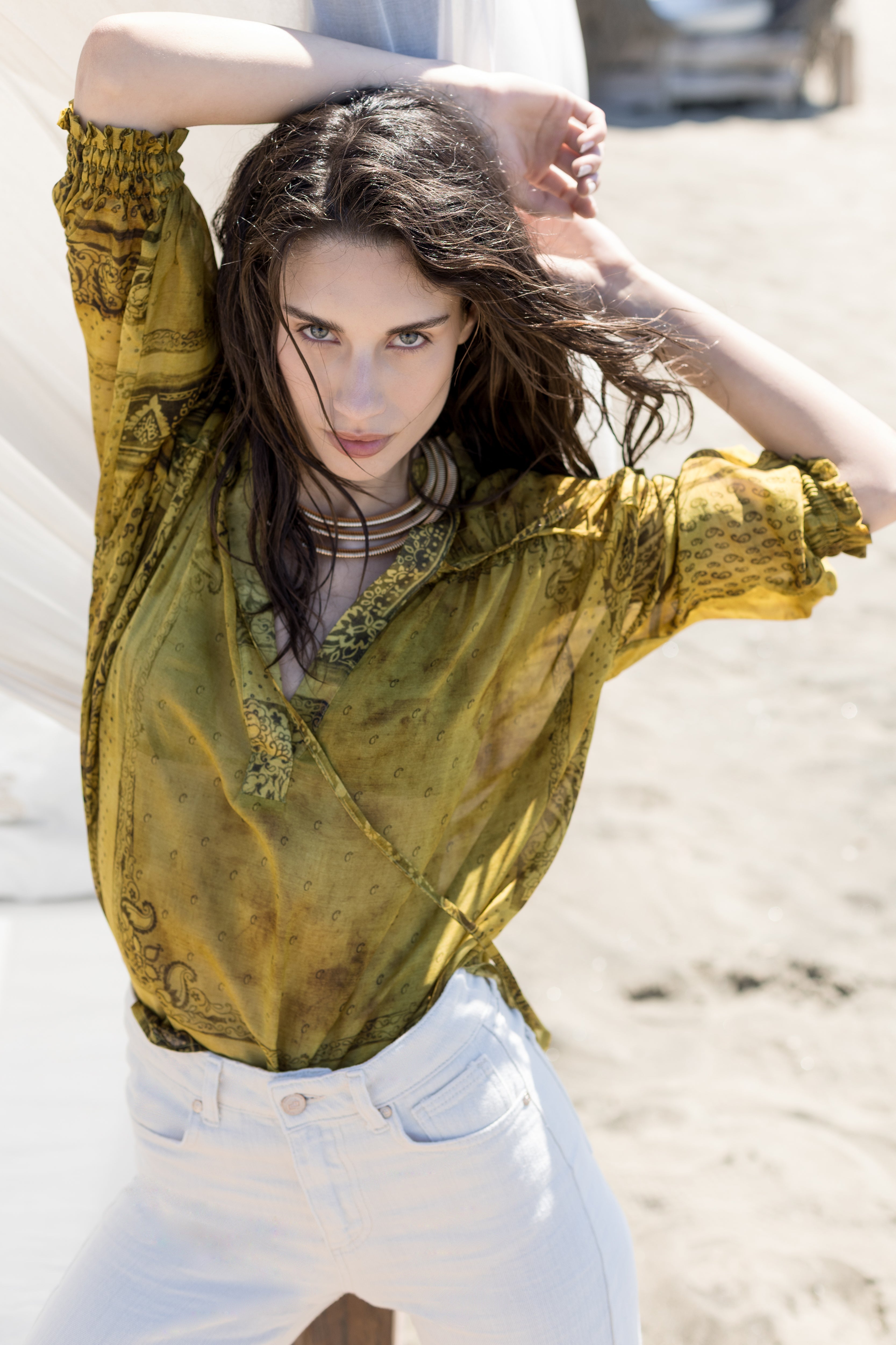 Blusa in georgette stampa bandana