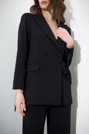 Blazer in scuba crepe con frange paillettes