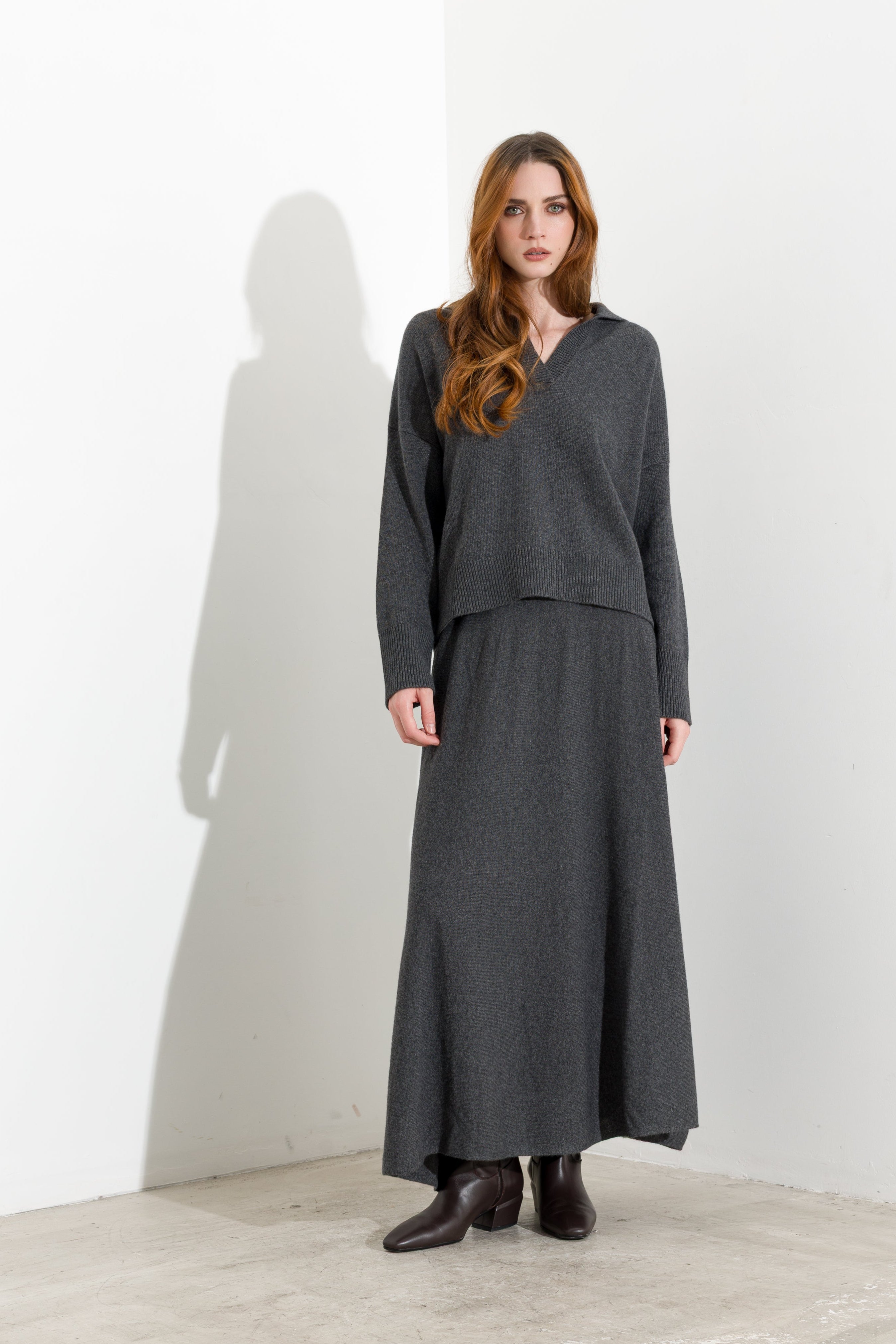 Gonna lunga in misto cashmere - Friendly Sweater