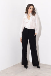 Pantalone palazzo in scuba crepe