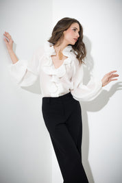 Camicia con rouches in lyocell