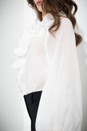 Camicia con rouches in lyocell