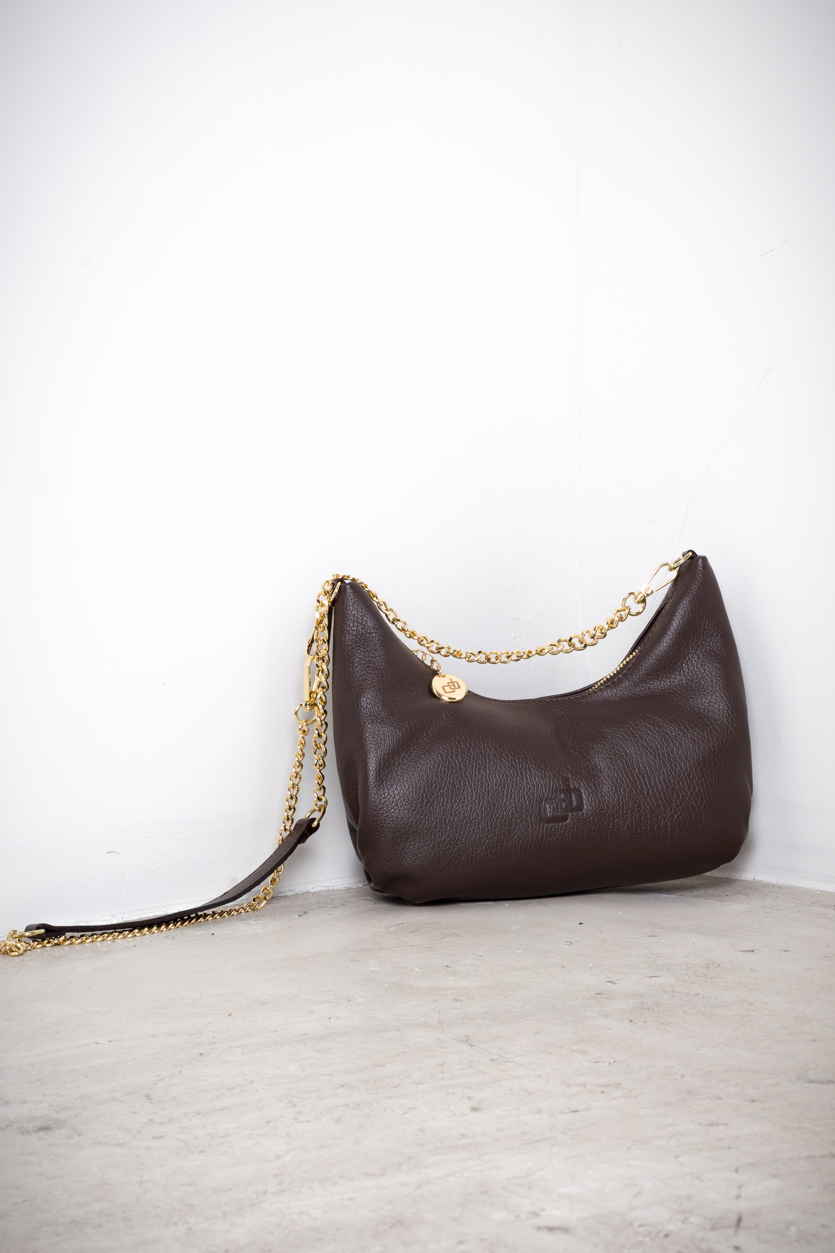 Half-moon leather bag