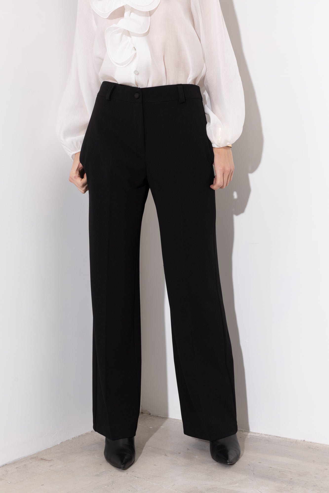 Pantalone palazzo in scuba crepe