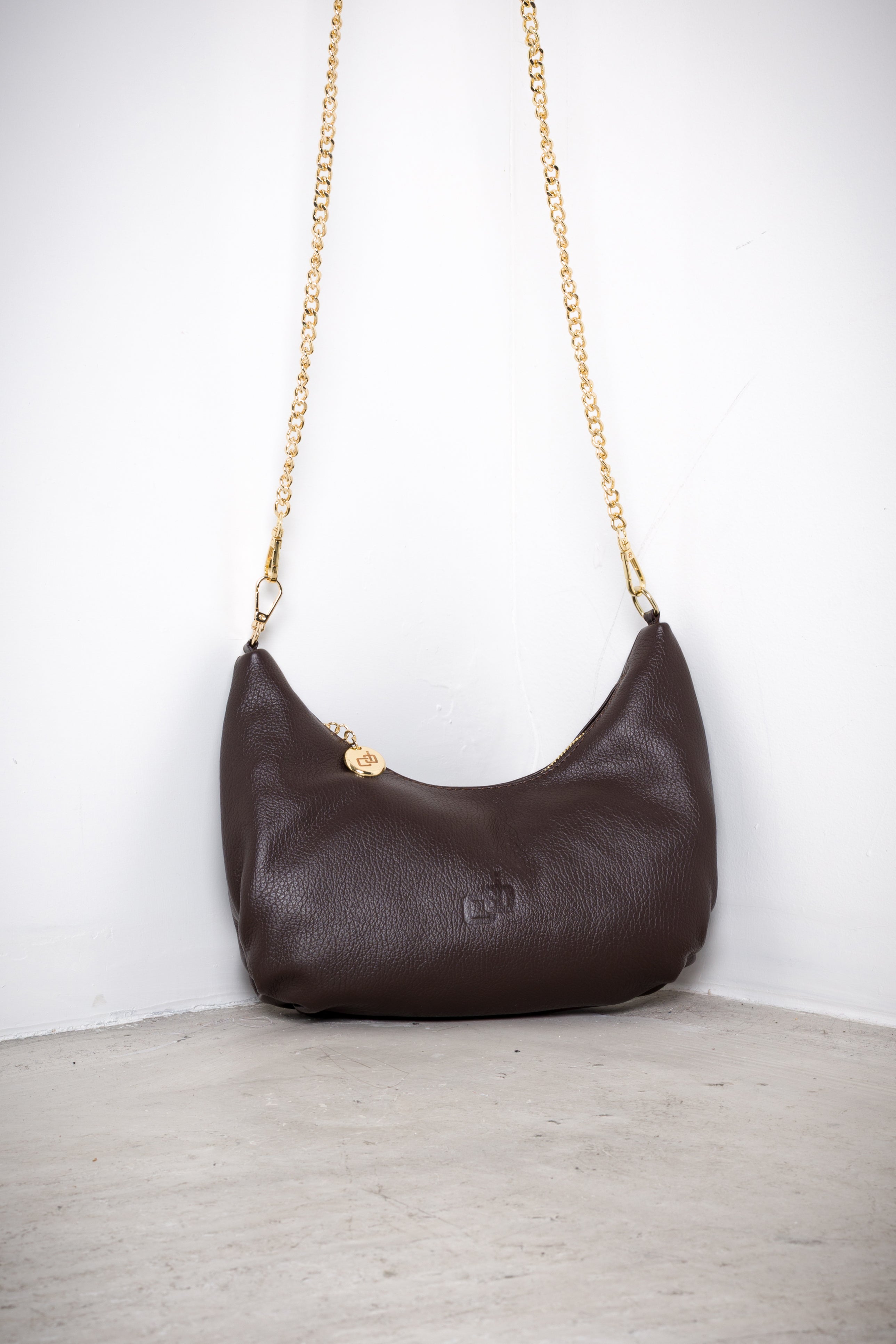 Half-moon leather bag