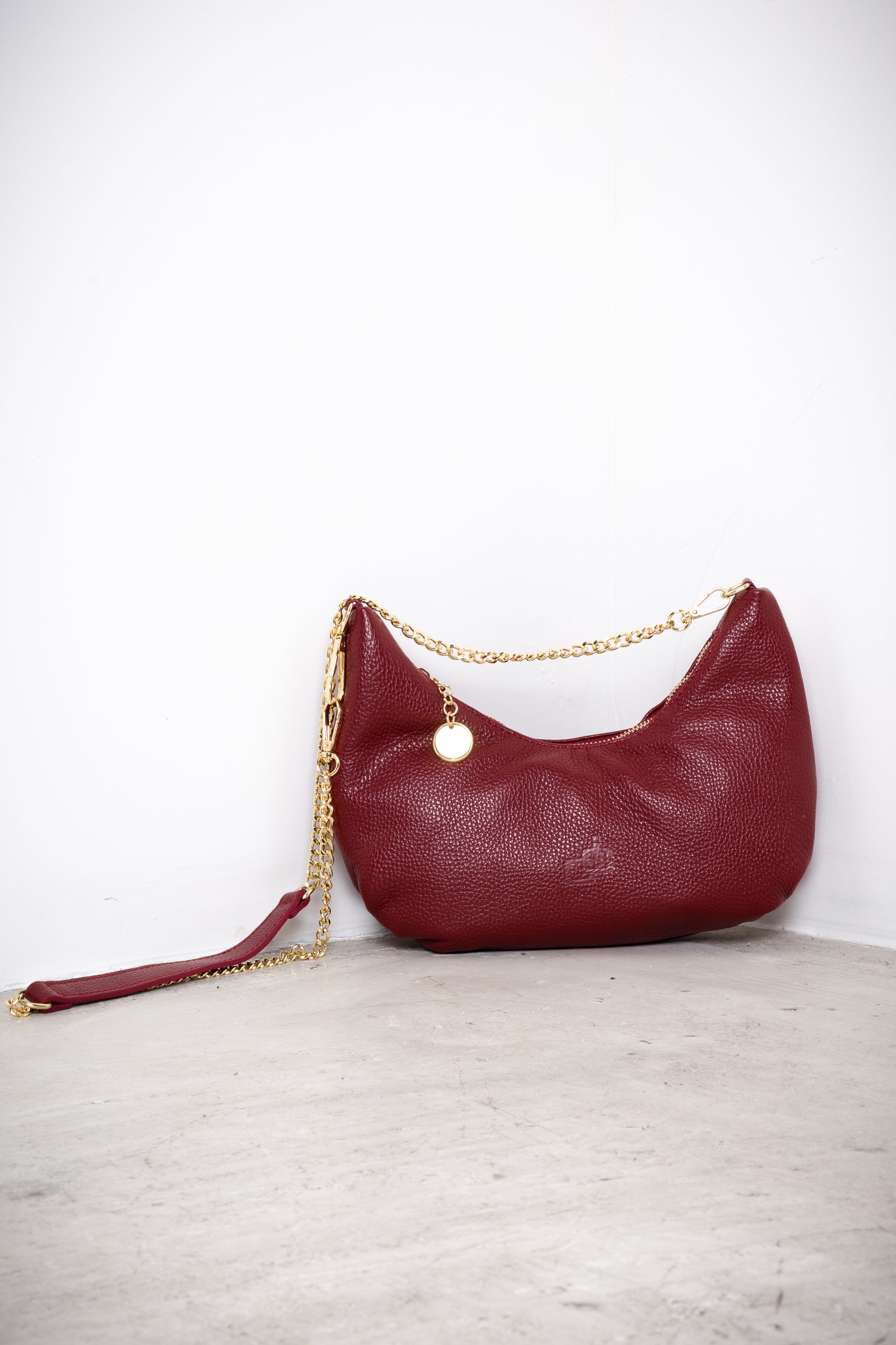Half-moon leather bag