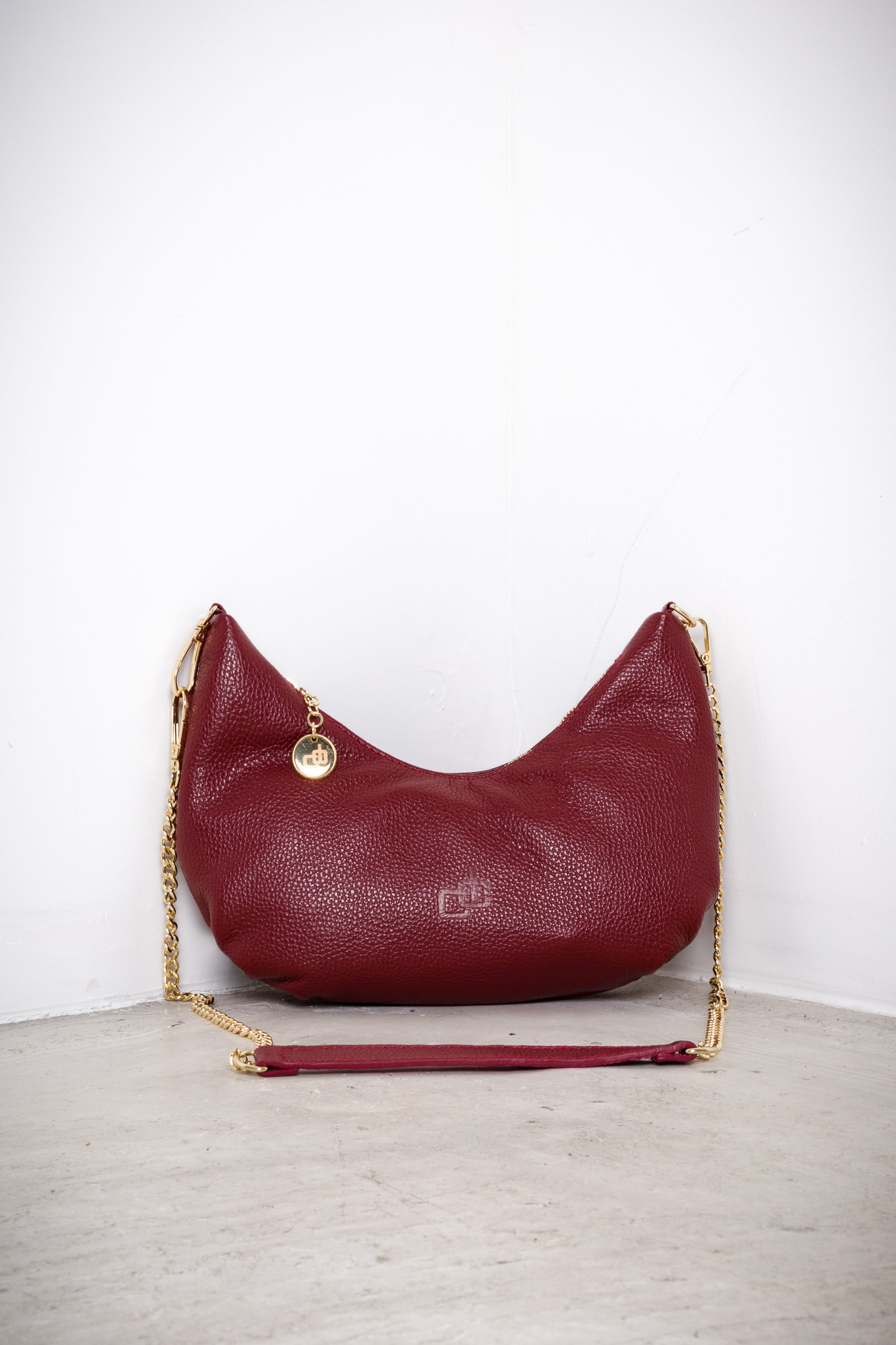 Half-moon leather bag