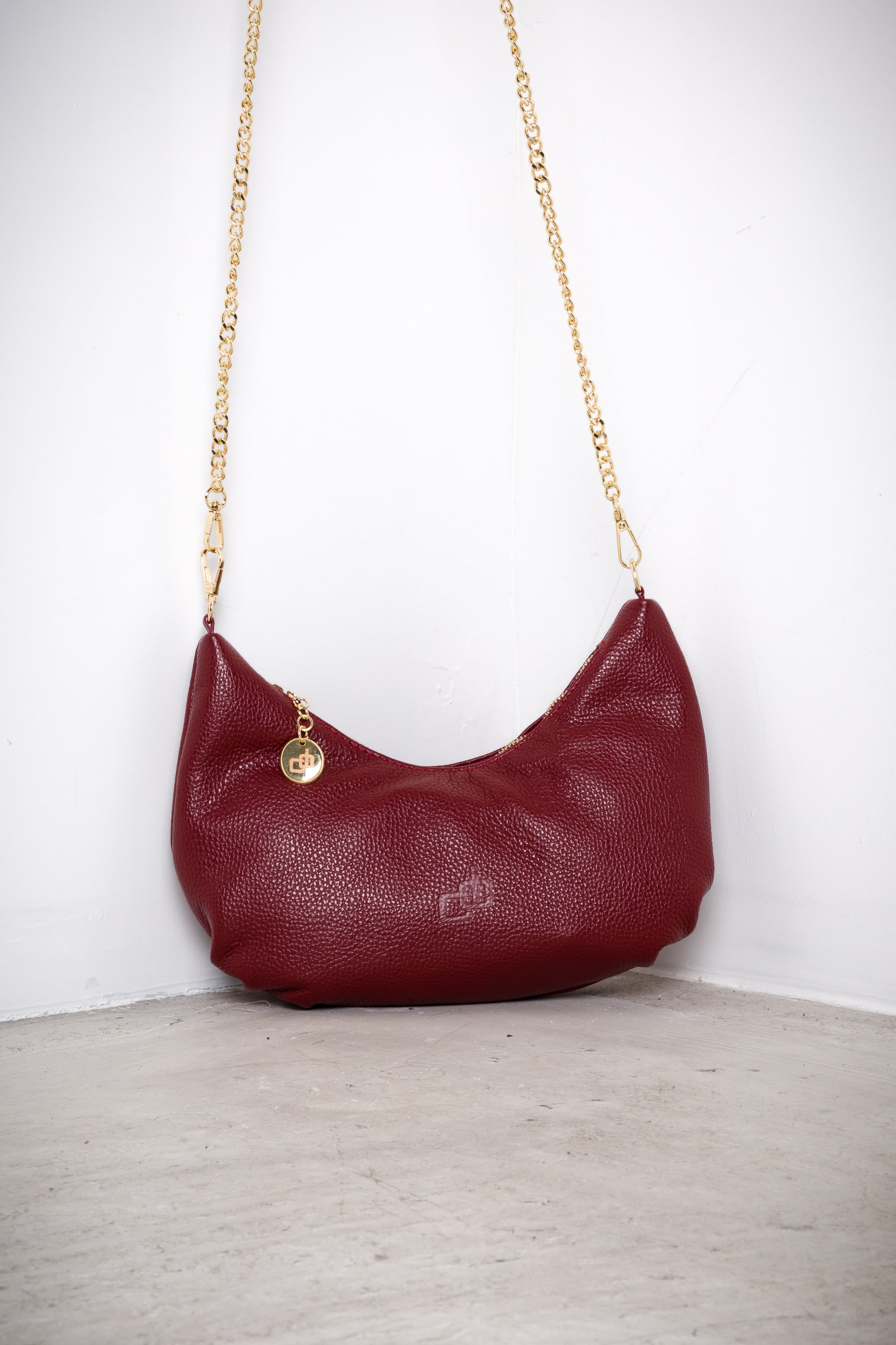 Half-moon leather bag