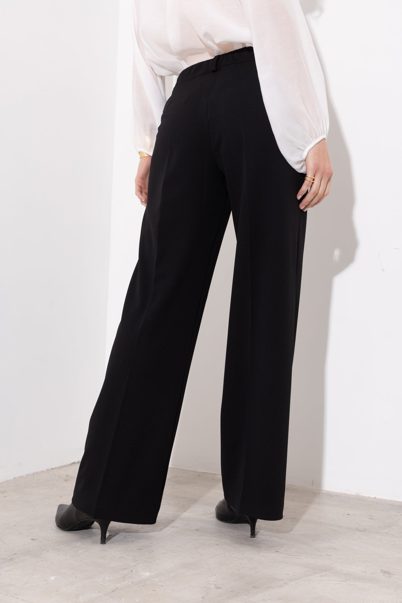 Pantalone palazzo in scuba crepe