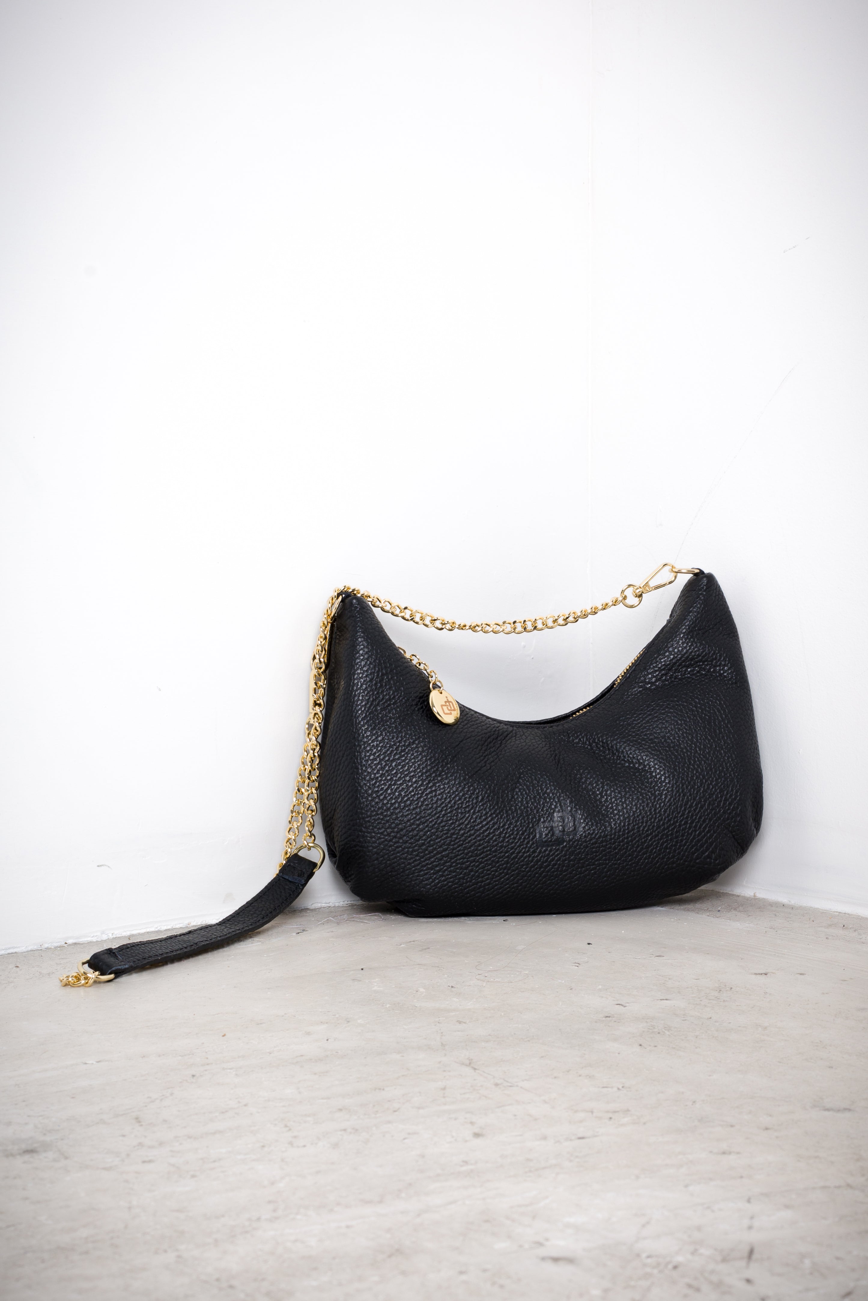 Half-moon leather bag