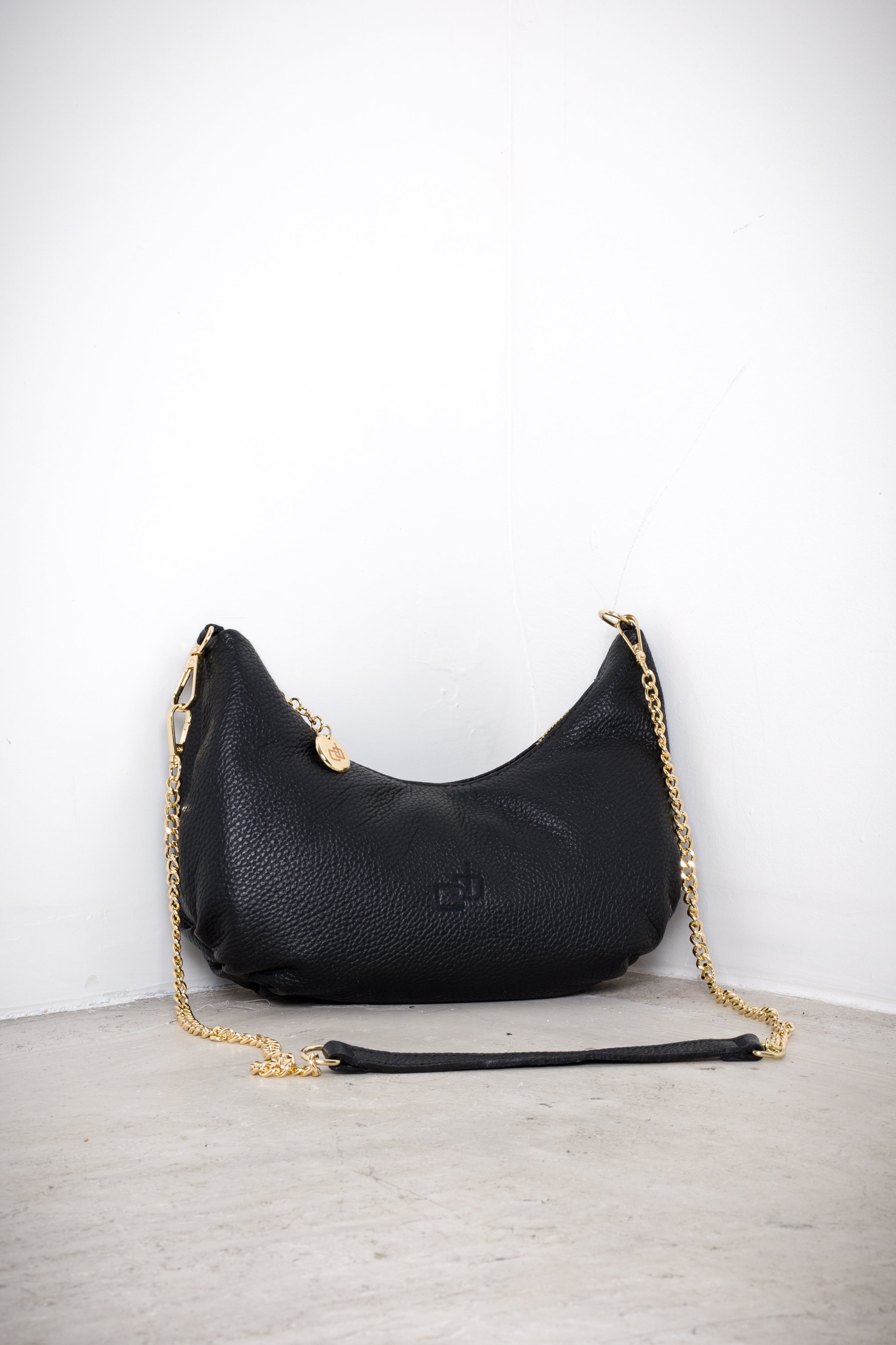 Half-moon leather bag