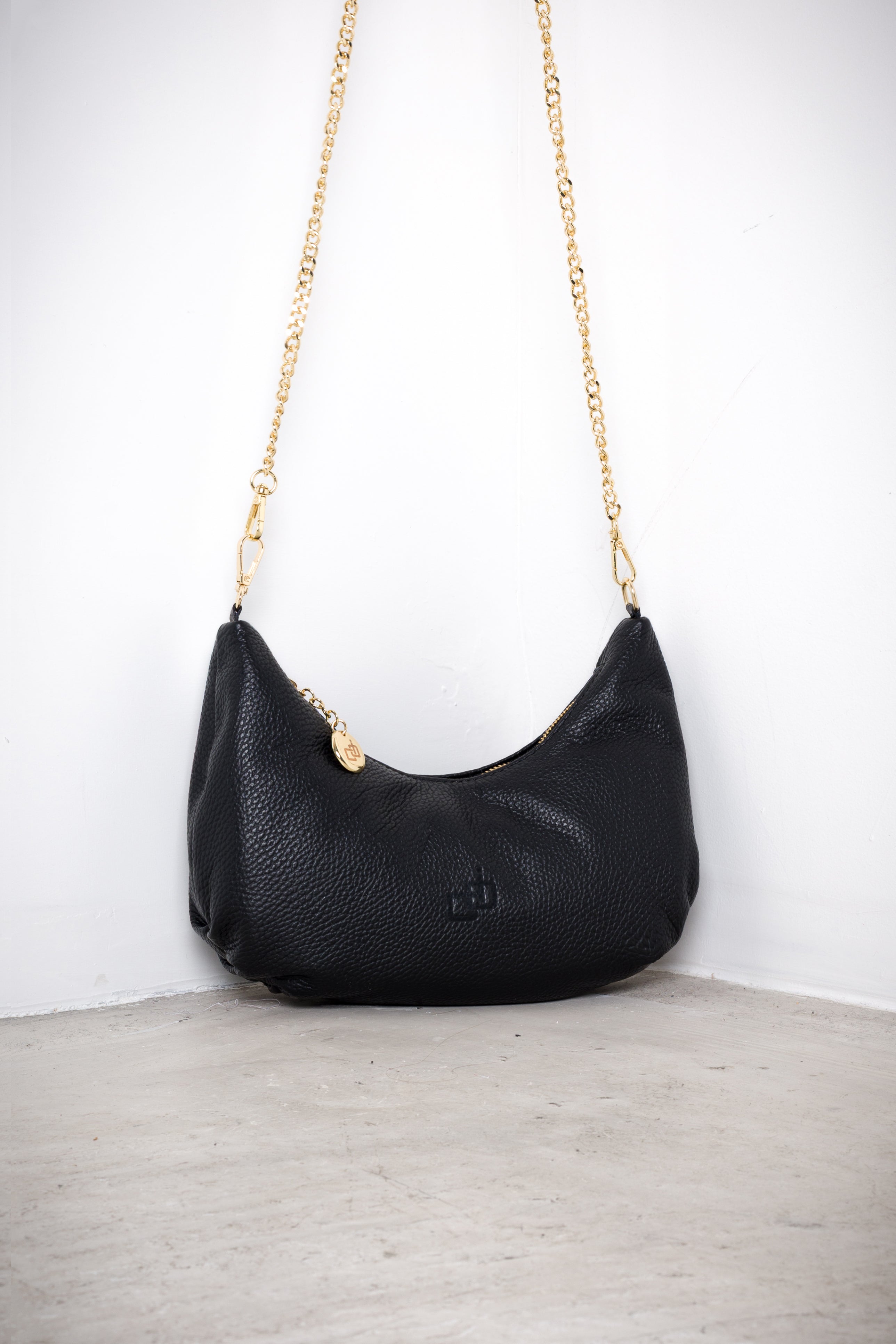 Half-moon leather bag