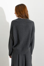 Maglia polo in misto cashmere