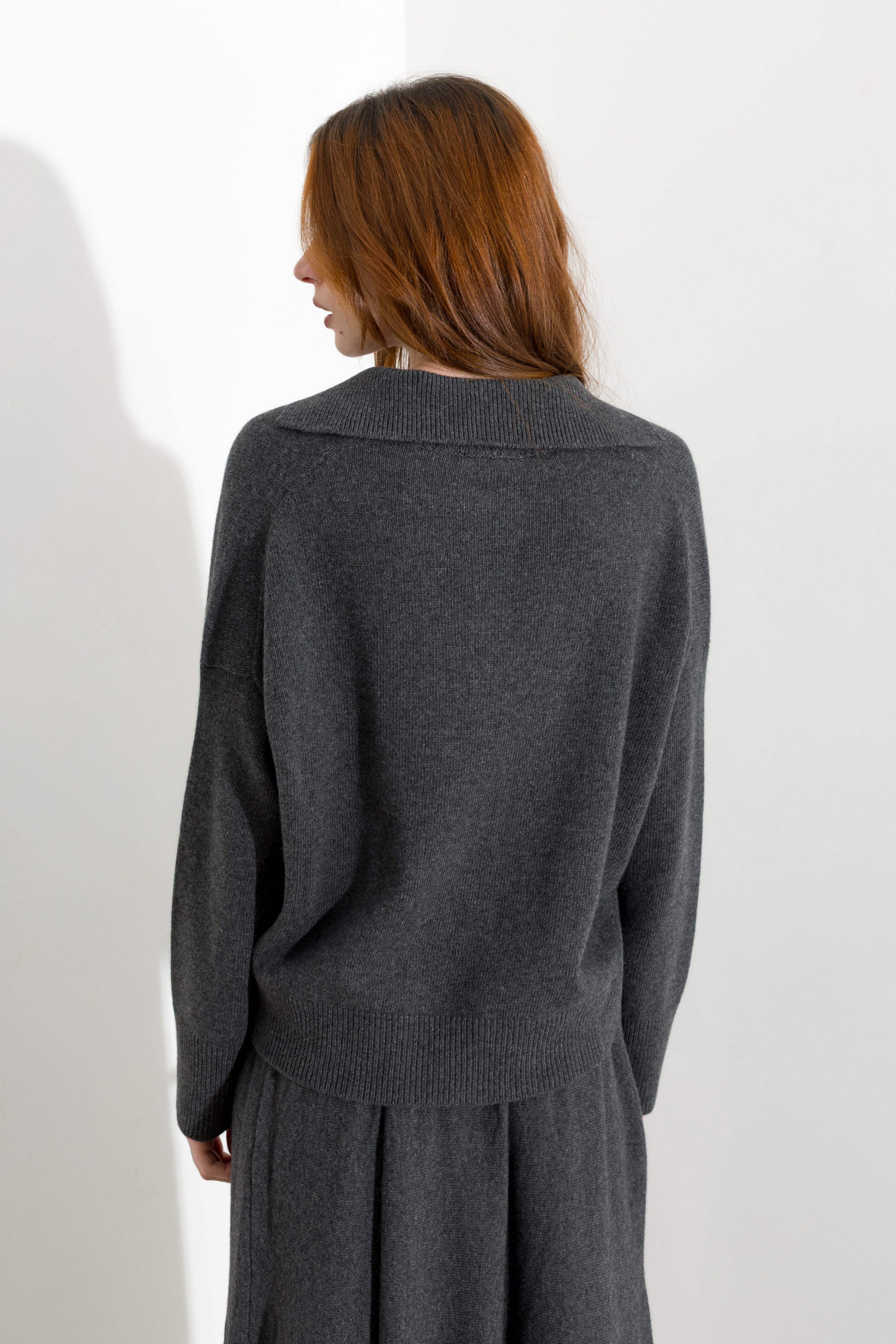 Maglia polo in misto cashmere
